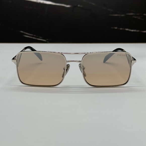 NEW PR A52S 1BC8J1 PRADA SILVER BEIGE SQUARE SPR A52 1BC8J1 WOMEN SUNGLASSES - Picture 4 of 12